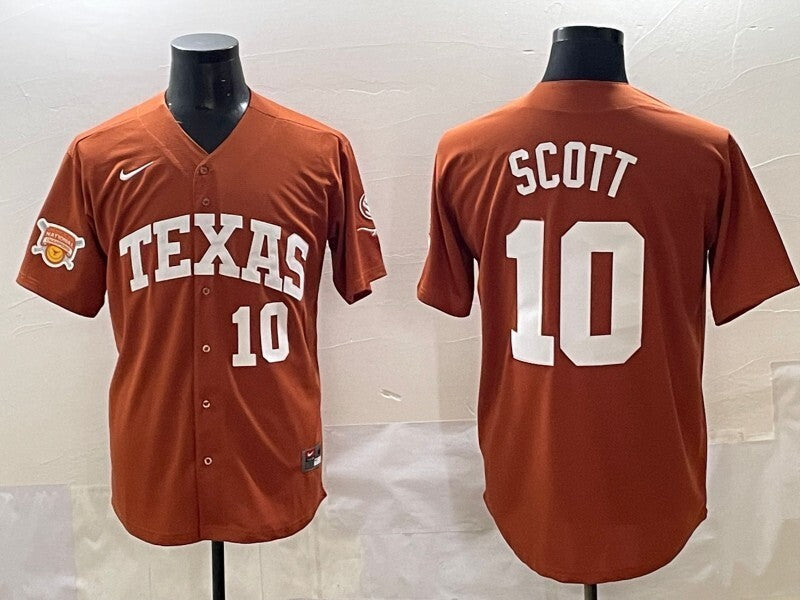 Texas Longhorns #10 Scott ncaa Collaboration Style 1