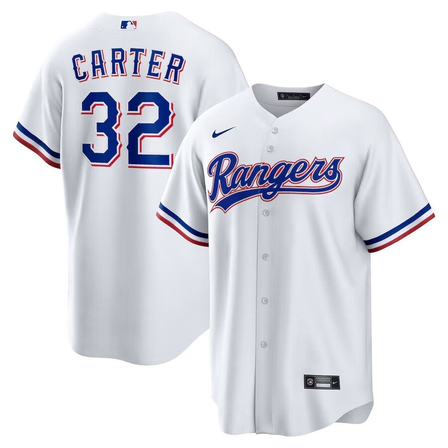 Texas Rangers #32 Evan Carter Home Replica Jersey - White