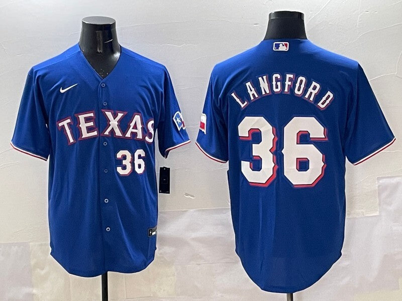 Texas Rangers #36 Wyatt Langford Rangers Adult Style 3