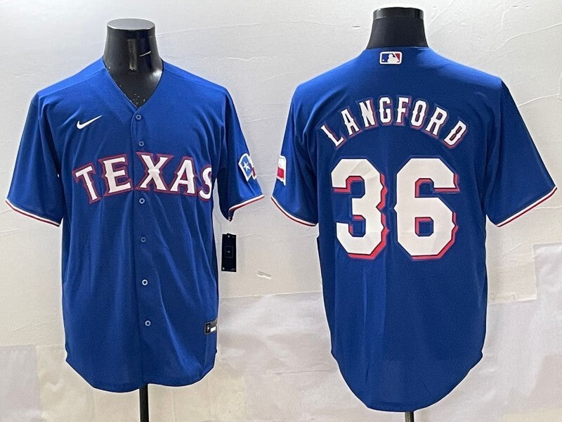 Texas Rangers #36 Wyatt Langford Rangers Adult Style 4