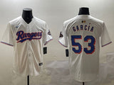 Texas Rangers #53 Adolis Garcia Rangers Gold Text Style 2