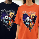The Lovers Nightmare Before Christmas Jack Skellington and Sally Halloween T-Shirt, Spooky Season Halloween Couples Matching Sweatshirt