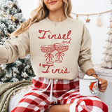 Tinsel And Tinis, Christmas Cocktail Sweatshirt, Christmas Martini Sweatshirt, Christmas Drink Sweater, Cocktail Club Cotton Crewneck