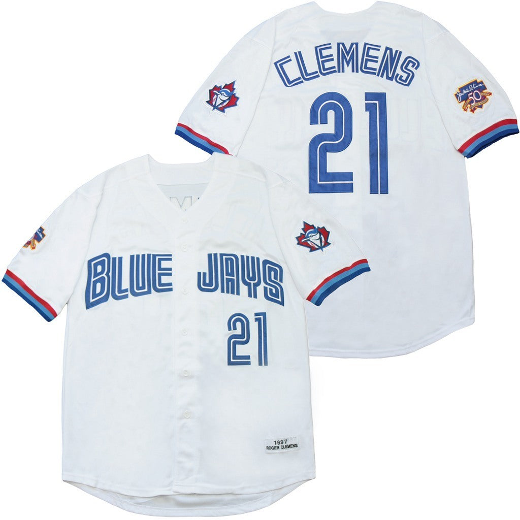 Toronto Blue Jays #21 Clemens Blue Jays 21 White Retro