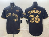 Toronto Blue Jays #36 Davis Schneider Blue Jays Black Gold 5 Edition