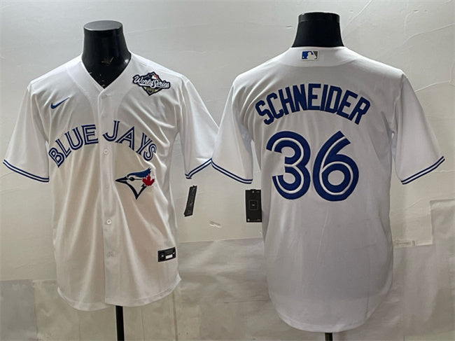 Toronto Blue Jays #36 Davis Schneider White 2025 World Series Home Cool Base