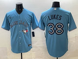 Toronto Blue Jays #38 Nathan Lukes Blue Jays Adult Baseball Jersey