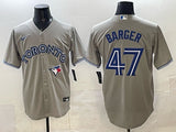 Toronto Blue Jays #47 Addison Barger Grey Blue Jays Adult