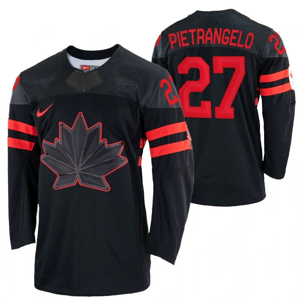 Toronto Maple Leafs #27 Alex Pietrangelo canada-hockey-men-2022-beijing-winter-olympic-alternate-rrplica-black-jersey