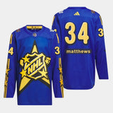 Toronto Maple Leafs #34 Auston Matthews 2024 NHL All-Star Blue Jersey Style 1
