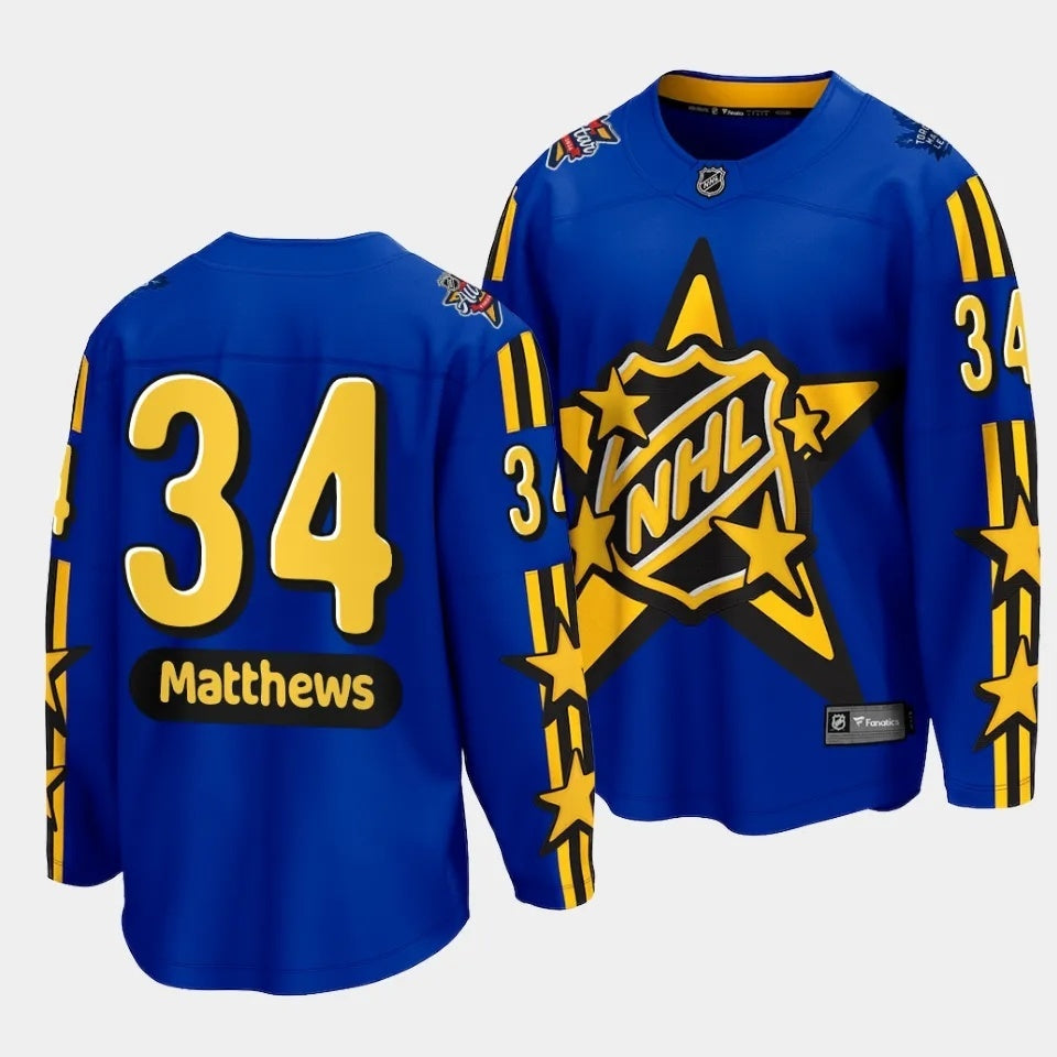 Toronto Maple Leafs #34 Auston Matthews 2024 NHL All-Star Blue Jersey Style 2