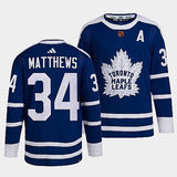 Toronto Maple Leafs #34 auston-matthews-blue-2022reverse-retro-2.0-authentic-primegreen-jersey