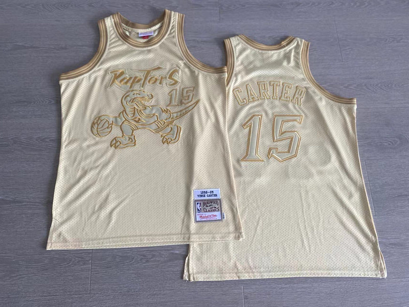 Toronto Raptors #15 Carter 1998-99 authentic jersey gold Style 2