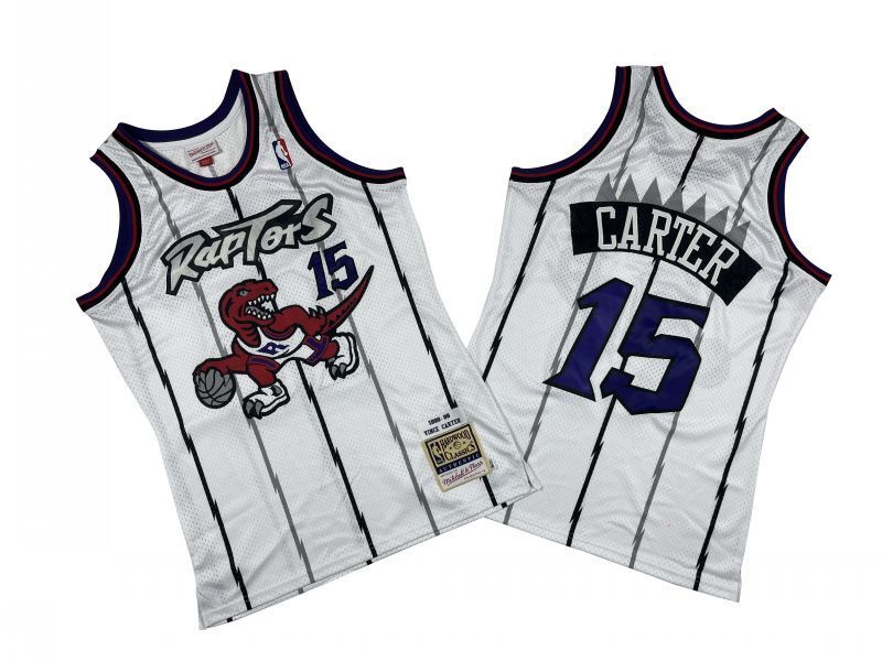 Toronto Raptors #15 Vince Carter Raptors 15 # White Big Dragon 98-99 Season Mitchell Retro Mesh Jersey --. Carter Style 2