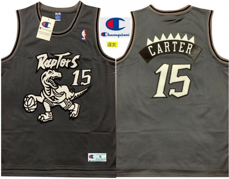 Toronto Raptors #15 Vince Carter Raptors Carter Big Dragon (champion) Classic Edition Gray White Premium Mesh