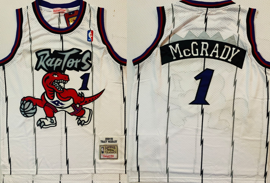 Toronto Raptors #1 Tracy McGrady Raptors McGrady 1998-99 White Classic Edition
