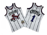 Toronto Raptors #1 Tracy Mcgrday Raptors 1 # White Big Dragon 98-99 Season Mitchell Retro Jersey Style 2