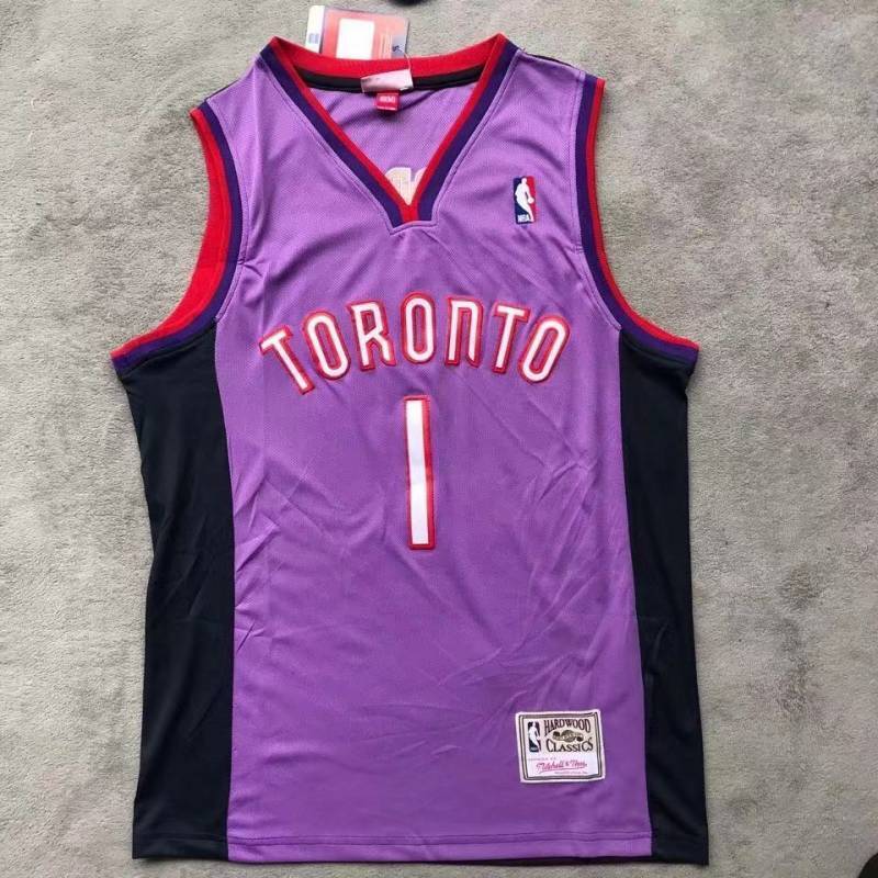 Toronto Raptors #1 mcgrady m&n jersey purpleblack Style 5