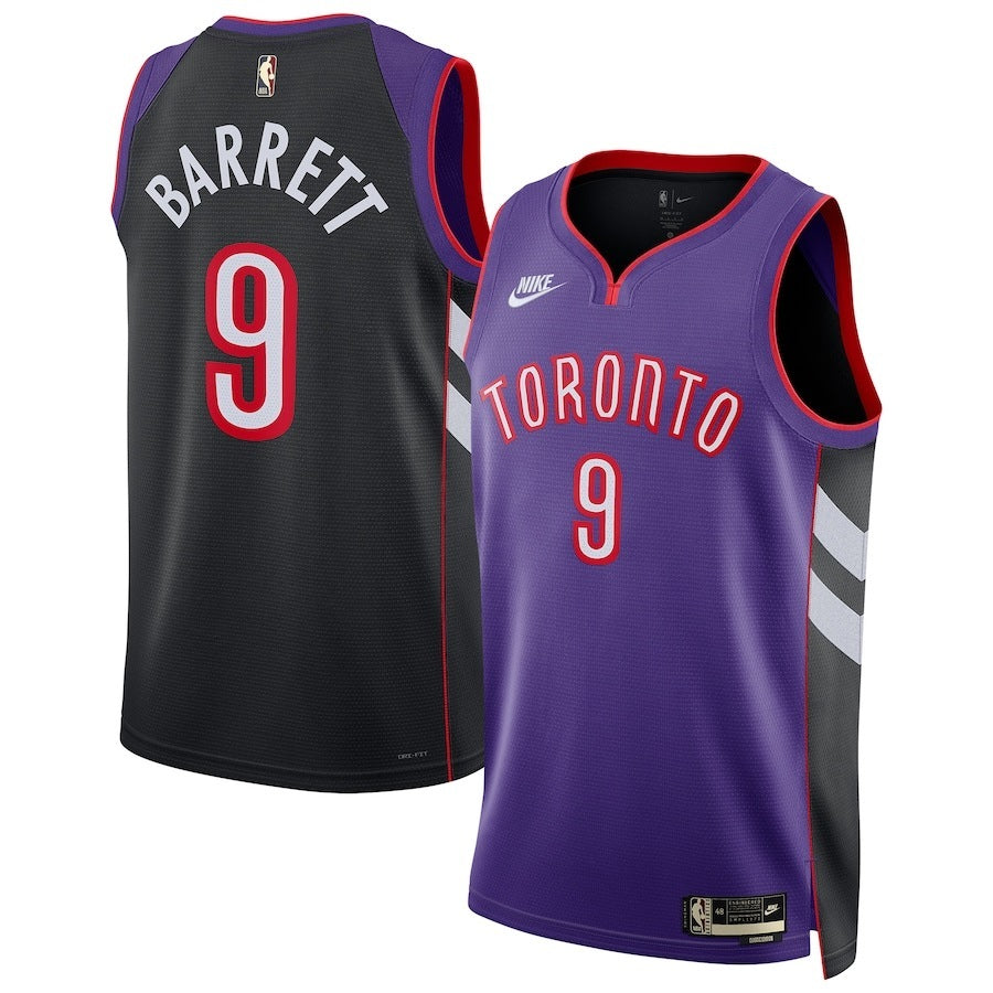 Toronto Raptors #9 RJ Barrett Unisex 202425 Swingman Jersey - Purple - Classic Edition