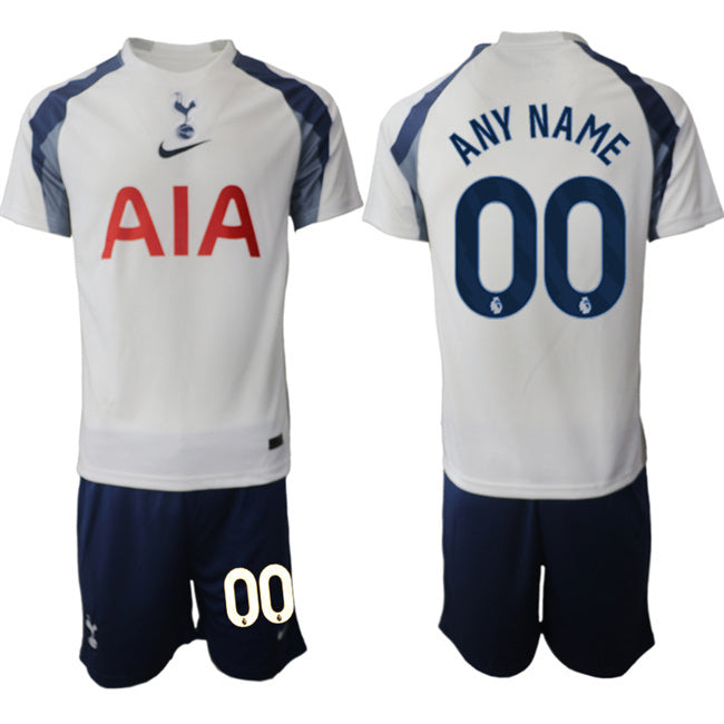Tottenham Hotspur Custom 2025 26 White Home Soccer Jersey Suit