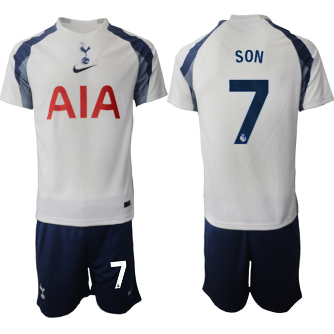 Tottenham Hotspur #7 Son Heung-min 2025 26 White Home Soccer Jersey Suit