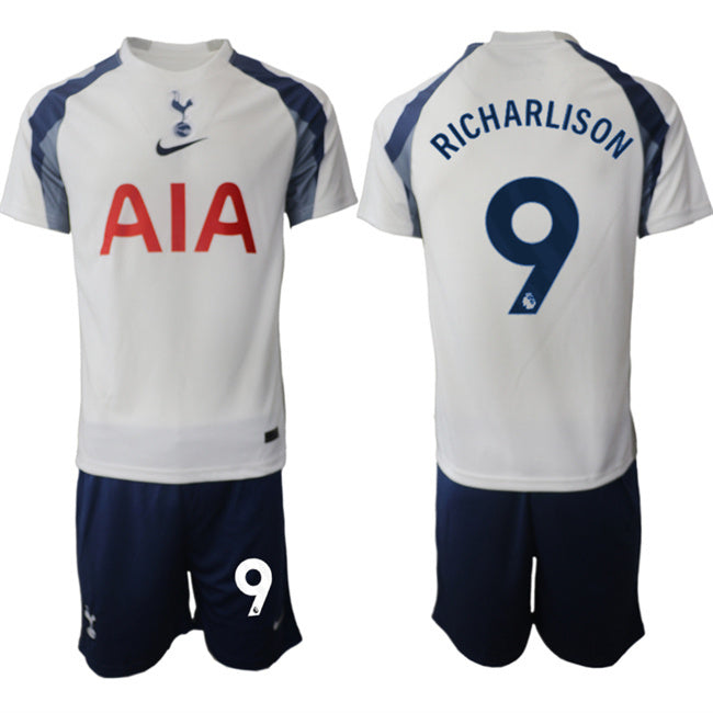 Tottenham Hotspur #9 Richarlison 2025 26 White Home Soccer Jersey Suit