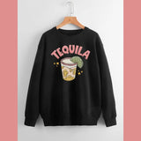 Trendy Tequila Sweatshirt - 4 Color Options - Trippy Tequila Lover Crewneck Hoodie