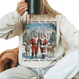 Trump I'll Be Home for Christmas Sweatshirt - Humorous Design for Women and Men - Womenswear, Pullover