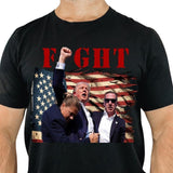 Trumpp Fight T-Shirts, MAGA Fist Pump Sho0ting Survivor Unisex T-Shirts Menswear Top