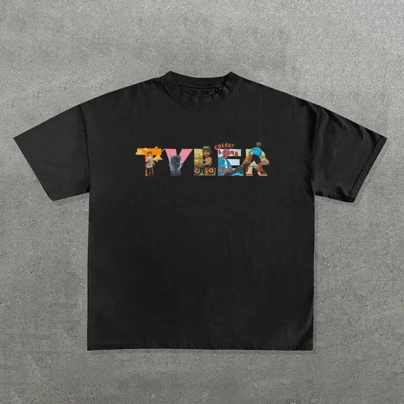 Tyler Short Sleeve T-Shirt,Tyler the creator printed t-shirt, Cotton Casual Crew Neck Black Menswear Tshirt Crewneck, T-Shirt For Unisex , Gift For Men Top Underwear