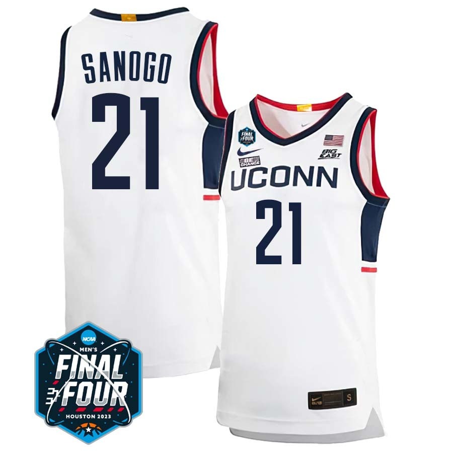 UConn Huskies #21 Adama Sanogo 2023 Final Four College Basketball Limited Jersey – White Home