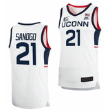 UConn Huskies #21 Adama Sanogo College Basketball Men Jersey - White