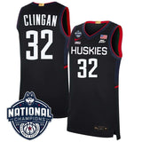 UConn Huskies #32 Donovan Clingan 2023 National Champions College Basketball Limited Jersey – Black