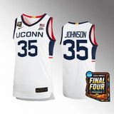 UConn Huskies #35 Samson Johnson 2024 NCAA March Madness Final Four White Jersey Limited Basketball