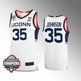 UConn Huskies #35 Samson Johnson 2024 NCAA Men's Basketball National Champions White