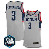 UConn Huskies #3 Joey Calcaterra 2023 Final Four College Basketball Limited Jersey – Gray
