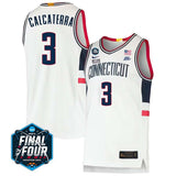 UConn Huskies #3 Joey Calcaterra 2023 Final Four College Basketball Limited Jersey – White