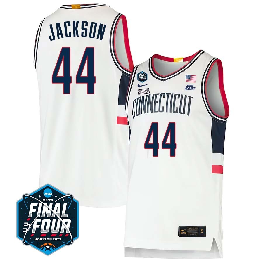 UConn Huskies #44 Andre Jackson 2023 Final Four College Basketball Limited Jersey – White