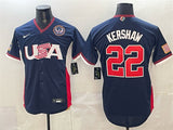 USA Baseball #22 Clayton Kershaw Navy 2026 World Baseball Classic United States