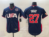 USA Baseball #27 Mike Trout Navy 2026 World Baseball Classic United States 250th