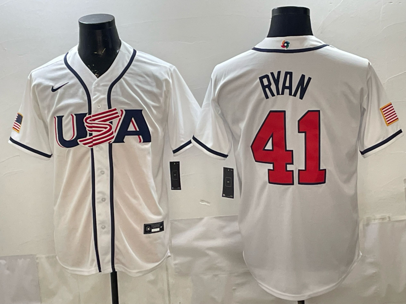 USA Baseball #41 Joe Ryan White 2026 World Baseball Classic 26 World Cup