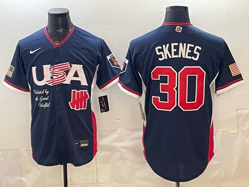 USA Baseball x Undefeated #30 Paul Skenes Navy 2026 World Baseball 26 World Cup