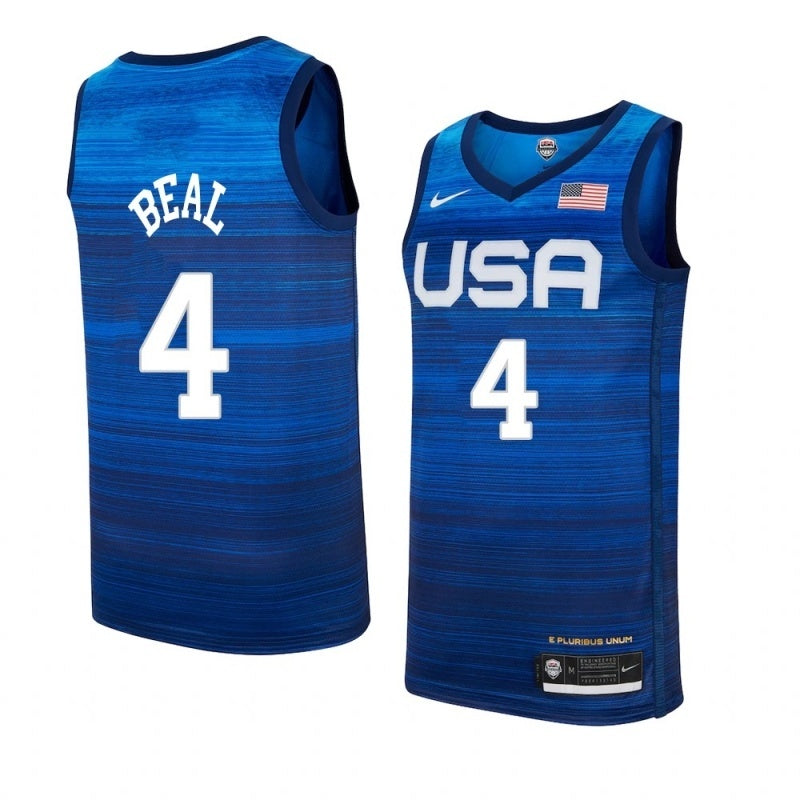 USA Dream Team 14 #4 Beal Tokyo Olympics Team USA Blue Style 1