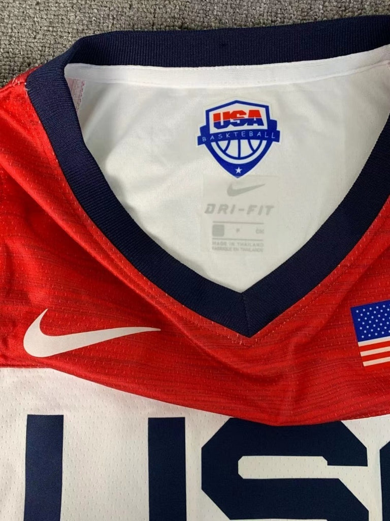 USA Dream Team 14 #7 Durant Tokyo Olympics Team USA White Style 1