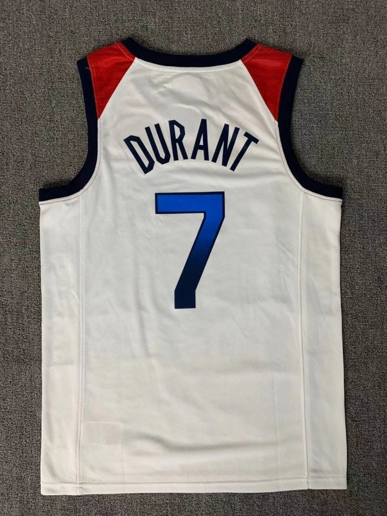 USA Dream Team 14 #7 Durant Tokyo Olympics Team USA White Style 6