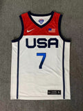 USA Dream Team 14 #7 Durant Tokyo Olympics Team USA White Style 7