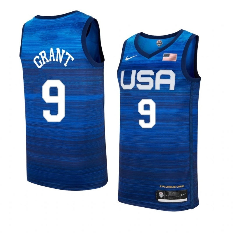 USA Dream Team 14 #9 Grant Tokyo Olympics Team USA Blue Style 1