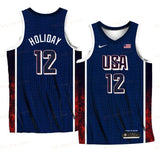 USA Team #12 Jrue Holiday 2024 Paris Olympics Navy Home
