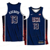 USA Team #13 Bam Adebayo 2024 Paris Olympics Navy Home