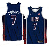 USA Team #7 Kevin Durant 2024 Paris Olympics Navy Home